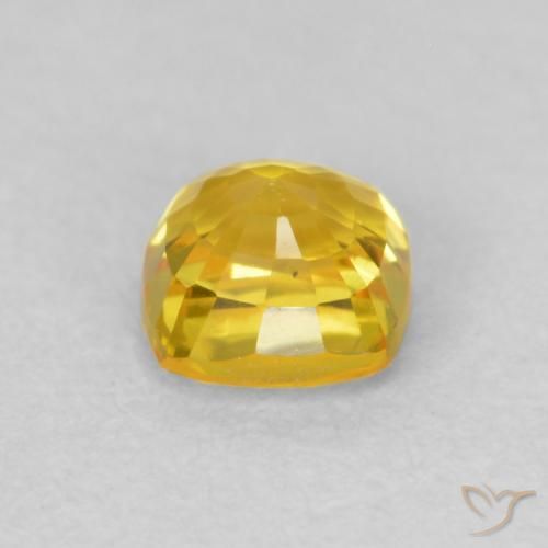 Sapphire Gemstone in 4.2 x 4.2 mm Size for Sale, Sapphire Stone in Yellowish Gold Color