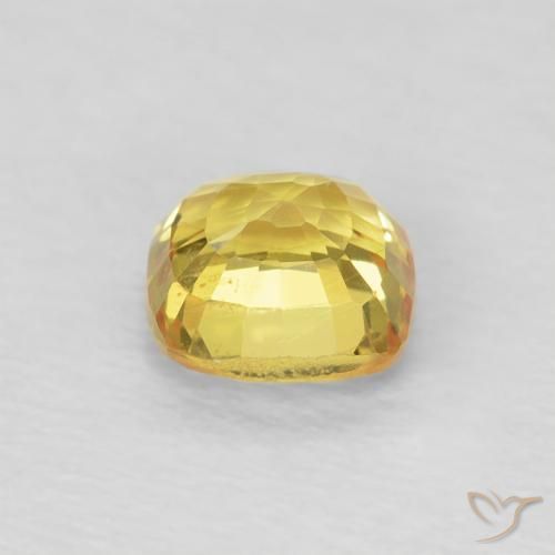 Sapphire Gemstone in 4.5 x 4.5 mm Size for Sale, Sapphire Stone in Medium Yellow Color