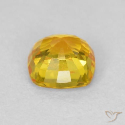 Sapphire Gemstone in 4.7 x 4.6 mm Size for Sale, Sapphire Stone in Medium Orange Color