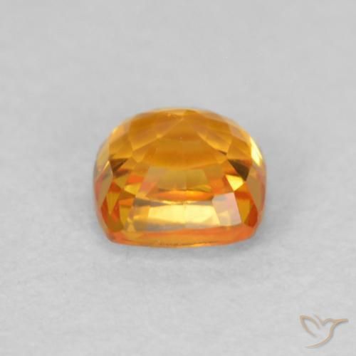 Sapphire Gemstone in 4 x 4 mm (calibrated) Size for Sale, Sapphire Stone in Orange-Gold Color