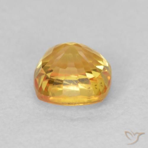 Sapphire Gemstone in 4 x 4 mm (calibrated) Size for Sale, Sapphire Stone in Bright Gold Color