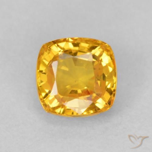 0.60ct Natural Medium Orange Sapphire, Cushion, VVS-VS