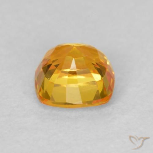 Sapphire Gemstone in 4.5 x 4.4 mm Size for Sale, Sapphire Stone in Medium Orange Color