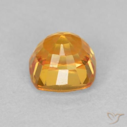 Sapphire Gemstone in 4.6 x 4.5 mm Size for Sale, Sapphire Stone in Medium Orange Color