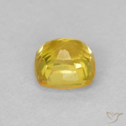 Sapphire Gemstone in 4 x 4 mm (calibrated) Size for Sale, Sapphire Stone in Medium Yellow Color