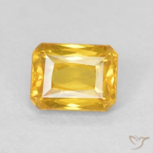 0.72ct Natural Golden Sapphire, Emerald Cut, VVS-VS