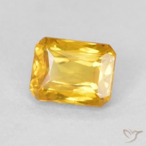0.72 ct Golden Sapphire Stone, Natural Sapphire in Octagon / Scissor Cut Shape for Sale