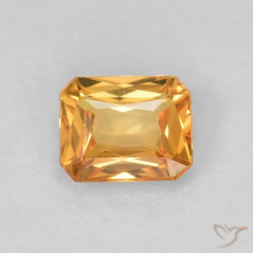 0.48ct Natural Deep Orange-Gold Sapphire, Emerald Cut, VVS-VS