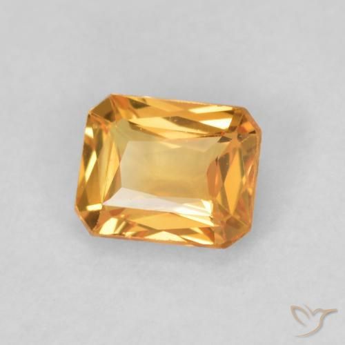 0.48 ct Golden Sapphire Stone, Natural Sapphire in Octagon / Scissor Cut Shape for Sale