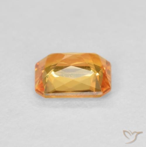 Sapphire Gemstone in 5 x 4 mm (calibrated) Size for Sale, Sapphire Stone in Deep Orange-Gold Color