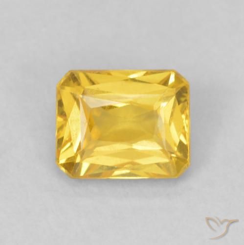0.58ct Natural Golden Sapphire, Emerald Cut, VVS-VS