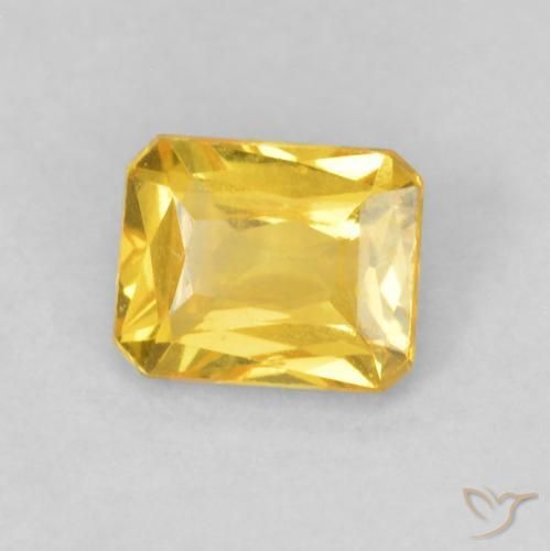 0.58 ct Golden Sapphire Stone, Natural Sapphire in Octagon / Scissor Cut Shape for Sale