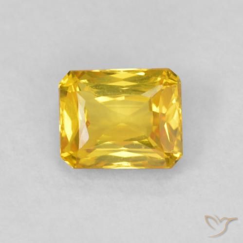 0.48ct Natural Golden-Orange Sapphire, Emerald Cut, VVS-VS