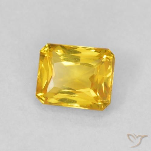 0.48 ct Golden Sapphire Stone, Natural Sapphire in Octagon / Scissor Cut Shape for Sale