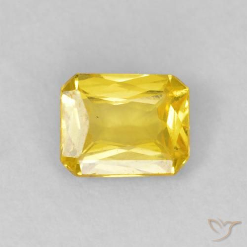 0.46ct Natural Light Honey Yellow Sapphire, Emerald Cut, VVS-VS