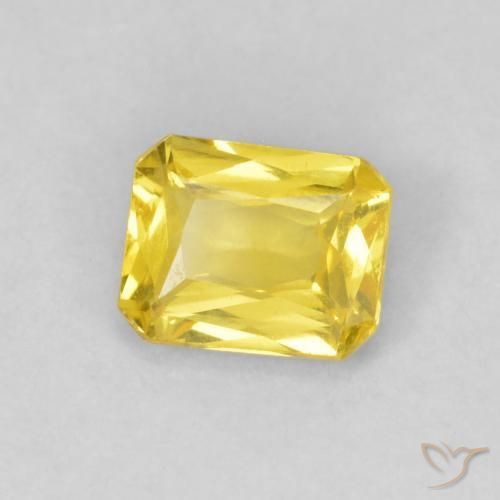 0.46 ct Yellow Sapphire Stone, Natural Sapphire in Octagon / Scissor Cut Shape for Sale