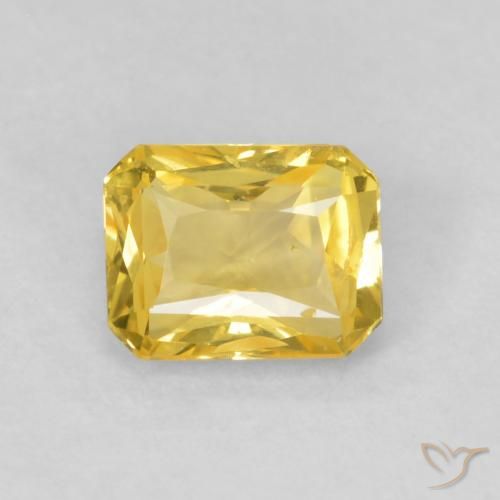 0.51ct Natural Deep Yellow Sapphire, Emerald Cut, VVS-VS