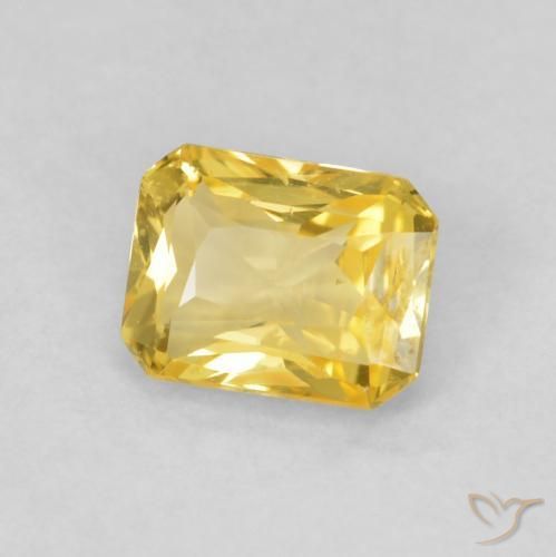 0.51 ct Yellow Sapphire Stone, Natural Sapphire in Octagon / Scissor Cut Shape for Sale