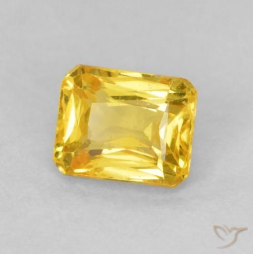 0.71 ct Yellow Sapphire Stone, Natural Sapphire in Octagon / Scissor Cut Shape for Sale