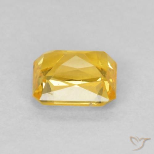 Sapphire Gemstone in 5.1 x 4.1 mm Size for Sale, Sapphire Stone in Deep Yellow Color