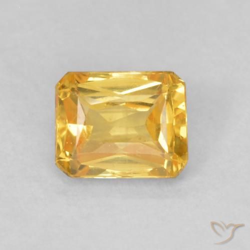 0.59ct Natural Deep Golden Orange Sapphire, Emerald Cut, VVS-VS