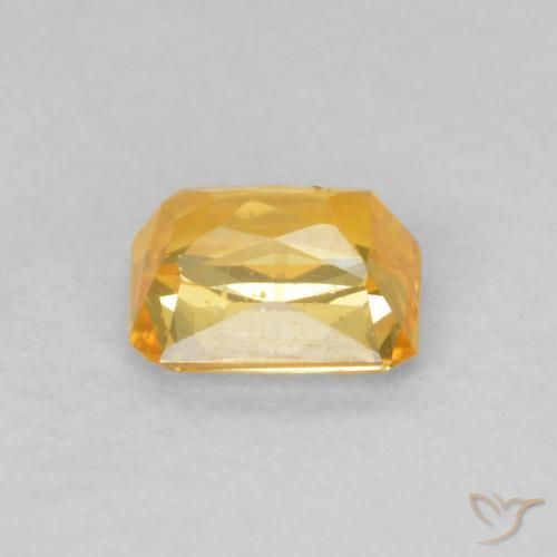 Sapphire Gemstone in 5 x 4 mm (calibrated) Size for Sale, Sapphire Stone in Deep Golden Orange Color
