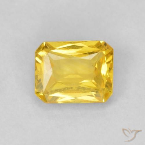 0.49ct Natural Honey Yellow Sapphire, Emerald Cut, VVS-VS