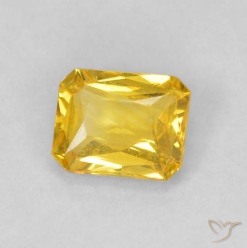 0.49 ct Yellow Sapphire Stone, Natural Sapphire in Octagon / Scissor Cut Shape for Sale
