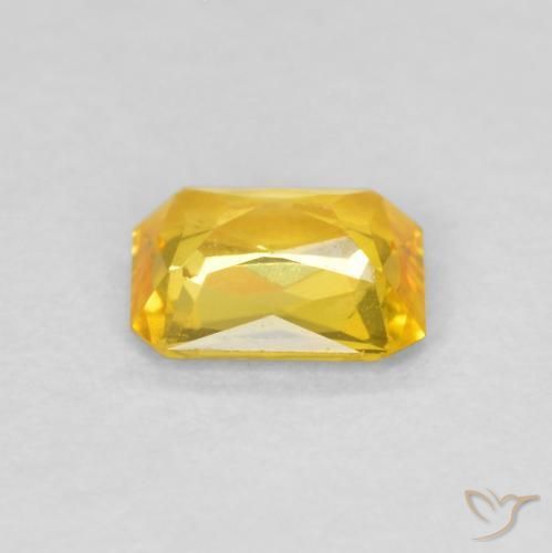 Sapphire Gemstone in 5 x 4 mm (calibrated) Size for Sale, Sapphire Stone in Honey Yellow Color