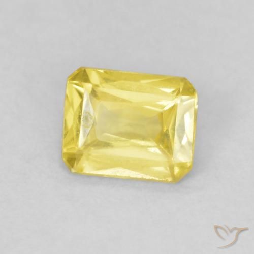 0.47 ct Yellow Sapphire Stone, Natural Sapphire in Octagon / Scissor Cut Shape for Sale