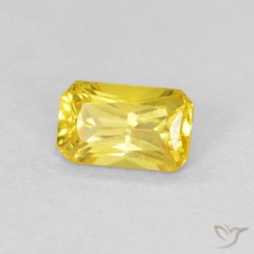 0.37 ct Yellow Sapphire Stone, Natural Sapphire in Octagon / Scissor Cut Shape for Sale