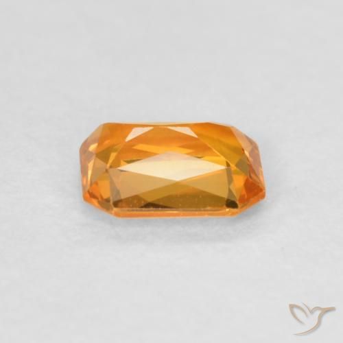 Sapphire Gemstone in 4.9 x 3.8 mm Size for Sale, Sapphire Stone in Medium Orange Color