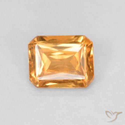 0.50ct Natural Medium Light-Orange Sapphire, Emerald Cut, VVS-VS