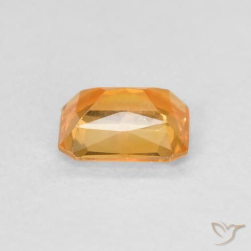 Sapphire Gemstone in 5 x 4 mm (calibrated) Size for Sale, Sapphire Stone in Medium Light-Orange Color