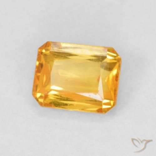 0.66 ct Golden Sapphire Stone, Natural Sapphire in Octagon / Scissor Cut Shape for Sale