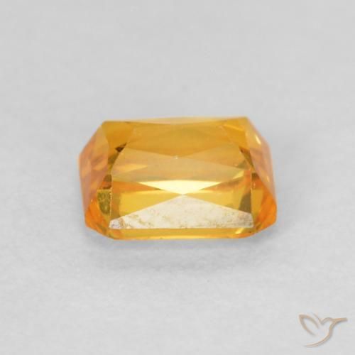 Sapphire Gemstone in 5 x 4 mm (calibrated) Size for Sale, Sapphire Stone in Dark Orange-Gold Color