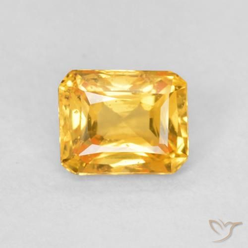 0.53ct Natural Deep Orange-Gold Sapphire, Emerald Cut, VS