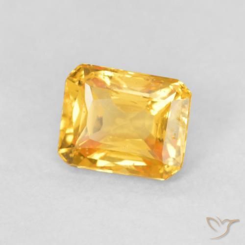 0.53 ct Golden Sapphire Stone, Natural Sapphire in Octagon / Scissor Cut Shape for Sale