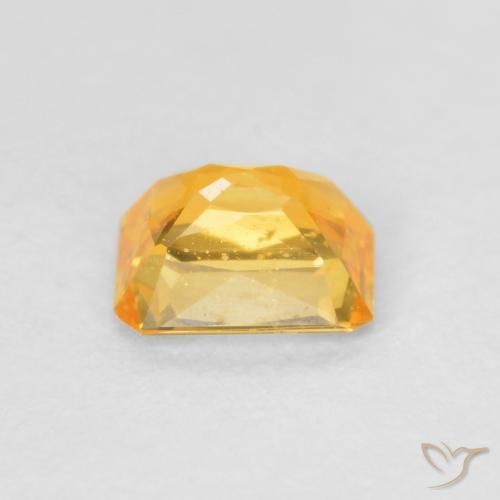 Sapphire Gemstone in 4.8 x 3.9 mm Size for Sale, Sapphire Stone in Deep Orange-Gold Color