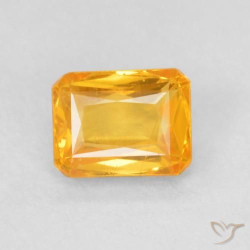 0.68ct Natural Orange-Gold Sapphire, Octagon / Emerald Cut, VS 0.68ct Natural Orange-Gold Sapphire, Octagon / Emerald Cut, VS