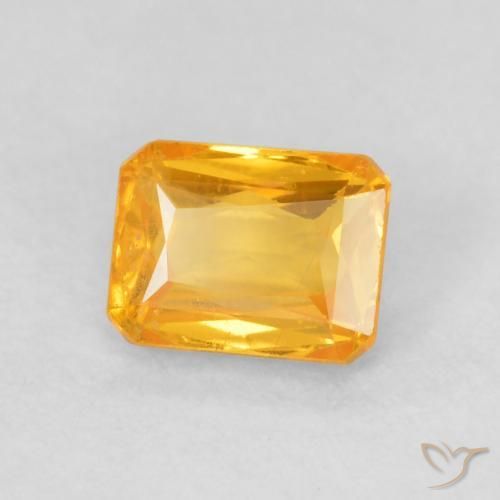 0.68 ct Golden Sapphire Stone, Natural Sapphire in Octagon / Scissor Cut Shape for Sale