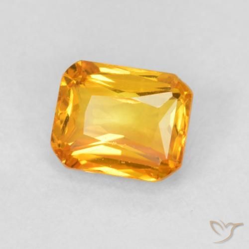 0.67 ct Orange Sapphire Stone, Natural Sapphire in Octagon / Scissor Cut Shape for Sale