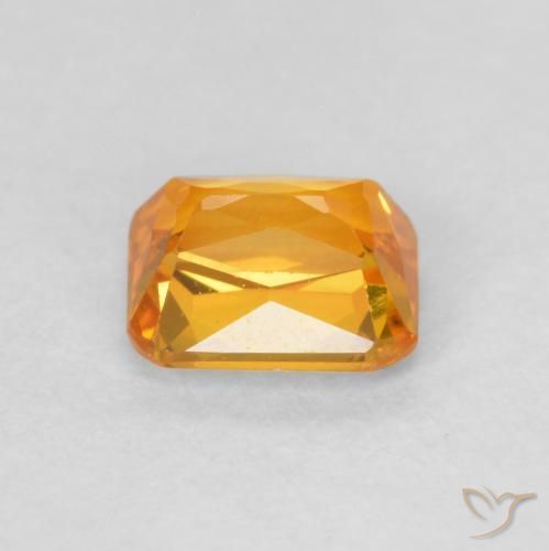 Sapphire Gemstone in 4.8 x 4.1 mm Size for Sale, Sapphire Stone in Apricot Orange Color