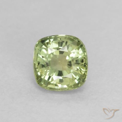 0.55ct Natural Light Green Sapphire, Cushion, VS