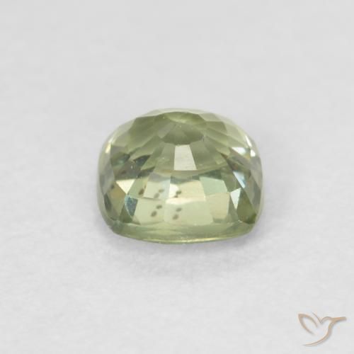 Sapphire Gemstone in 4.4 x 4.4 mm Size for Sale, Sapphire Stone in Very Light Green Color