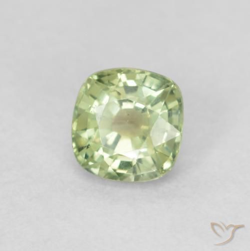 0.50 ct Green Sapphire Stone, Natural Sapphire in Cushion-Cut Shape for Sale