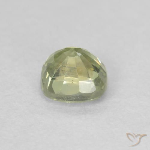 Sapphire Gemstone in 4.2 x 4.2 mm Size for Sale, Sapphire Stone in Light Yellow Green Color