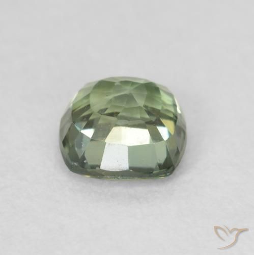 Sapphire Gemstone in 4.8 x 4.7 mm Size for Sale, Sapphire Stone in Light Sage Green Color