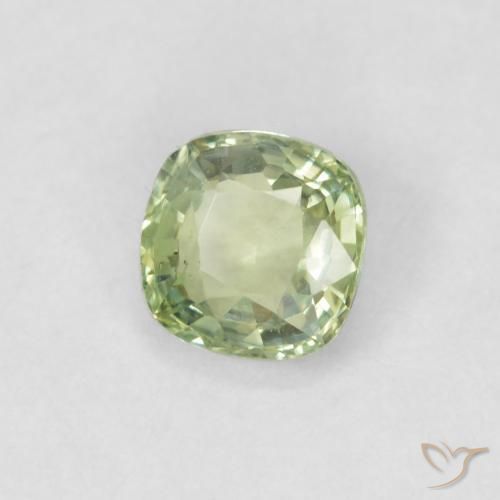 0.43 ct Green Sapphire Stone, Natural Sapphire in Cushion-Cut Shape for Sale