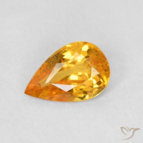 0.40ct Natural Orange-Gold Sapphire, Pear Shape, VS